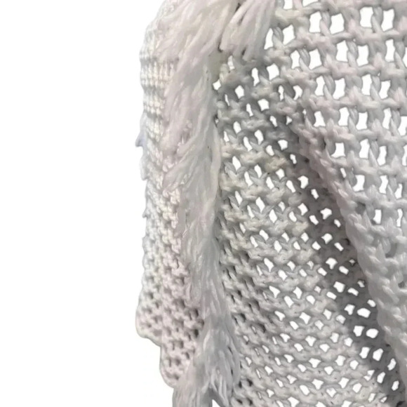 PURE WHITE BOAT NECK MID DRIFT CROCHETED SOFT SWEATER IN SIZE LARGE - Picture 7 of 12